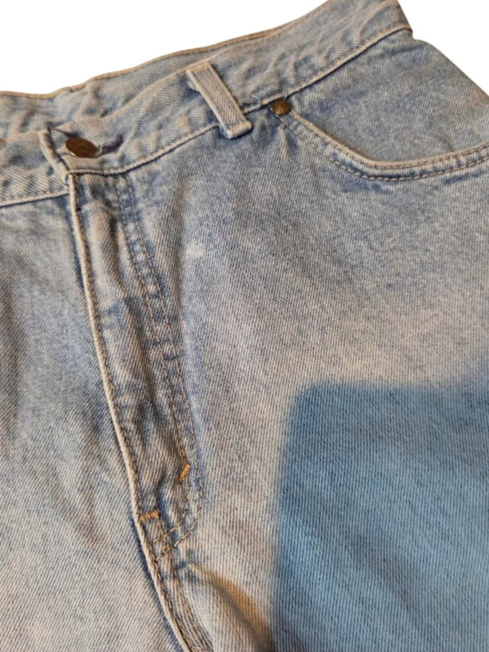 Vtg 80s Levis High Rise Mom Fit Seamed 30 X 32 Denim Jeans Made in USA Split 13